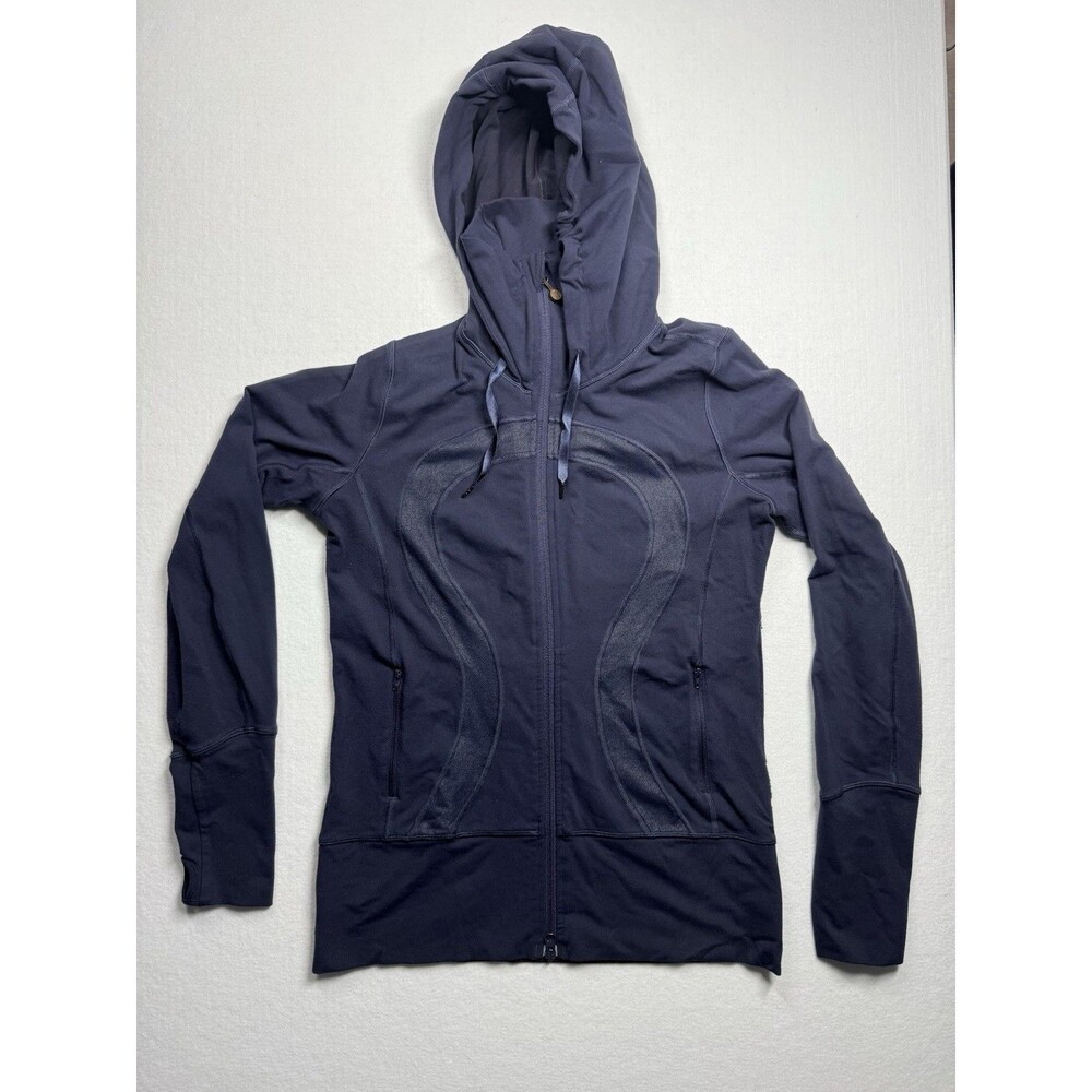 Lululemon Scuba Full Zip Hoodie Blue Size 8 Fitted Lightweight